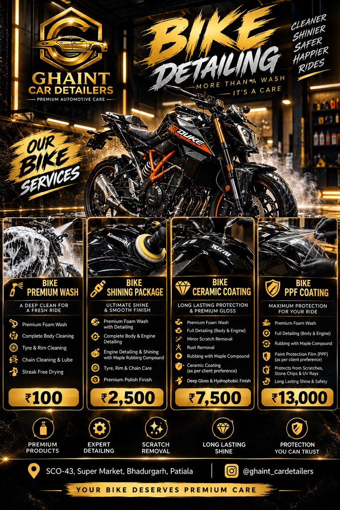 premium bike detailing services poster